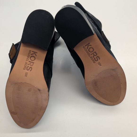 Kors Michael Kors Black Leather Buckle Boots Booties size 10 - Picture 4 of 8